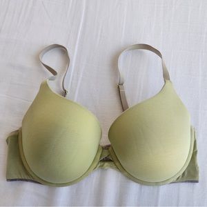 Victoria’s Secret Green Yellow Padded Perfect Coverage Bra Size 36D